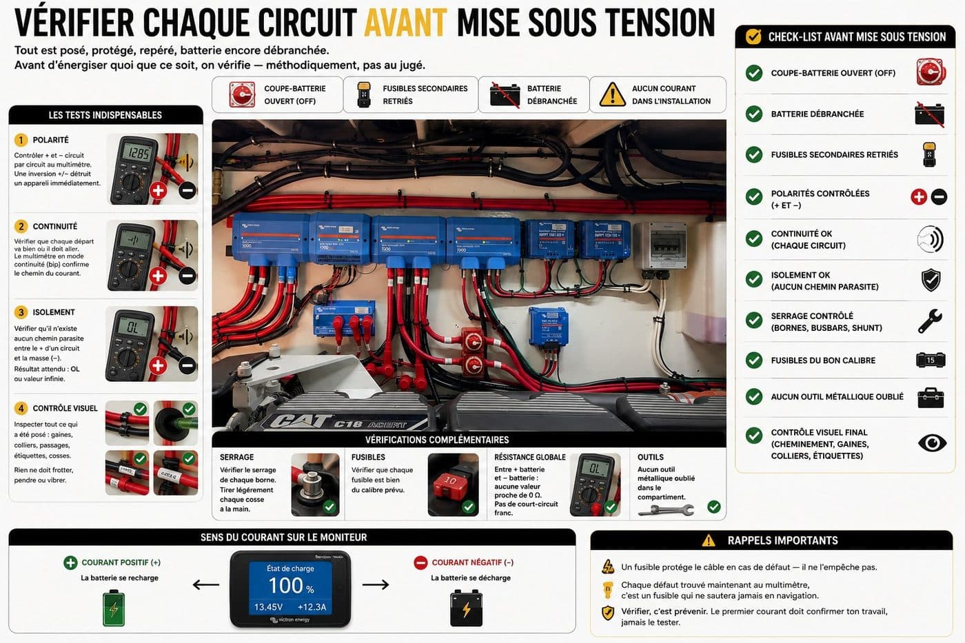 Planche « Vérifier chaque circuit avant mise sous tension »