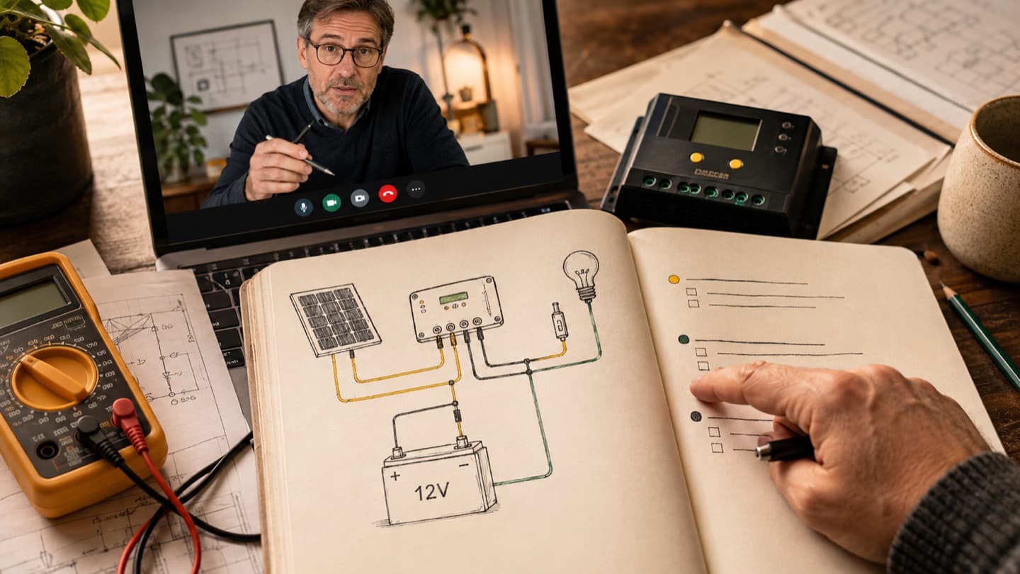 Échange vidéo autour d'un projet électrique embarqué