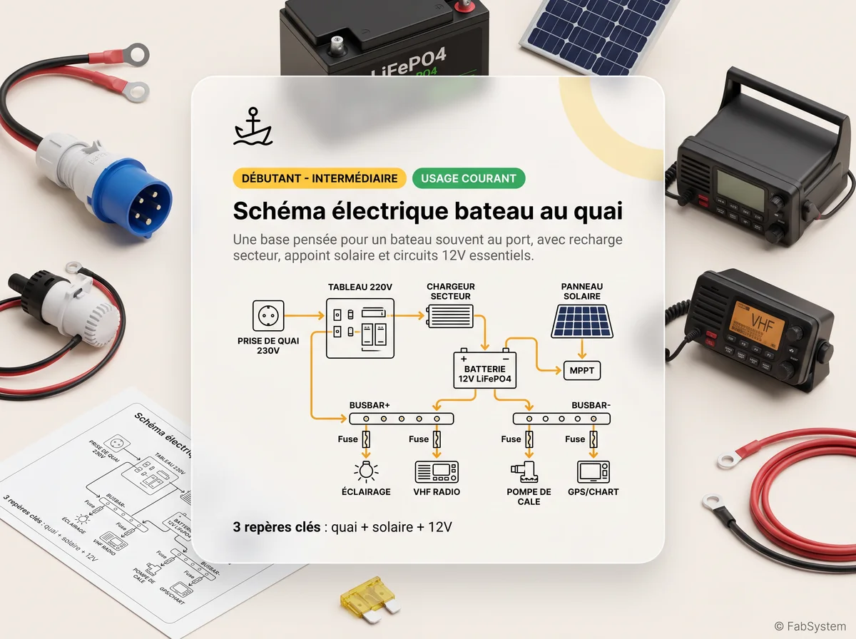 Aperçu réduit du schéma électrique bateau au quai