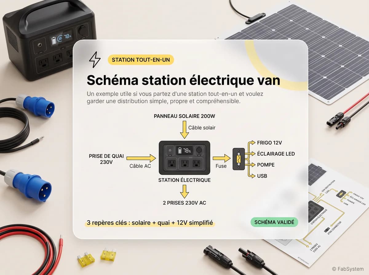 Apercu d'un schema d'implantation pour atelier mobile ou van d'intervention